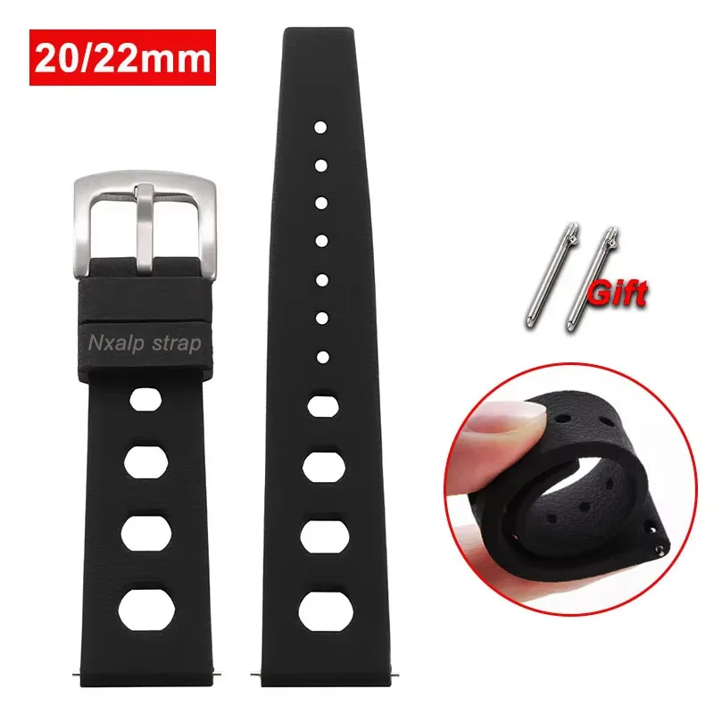 Rubber Strap Diver - 20mm 22mm 열대 실리콘 시계 밴드