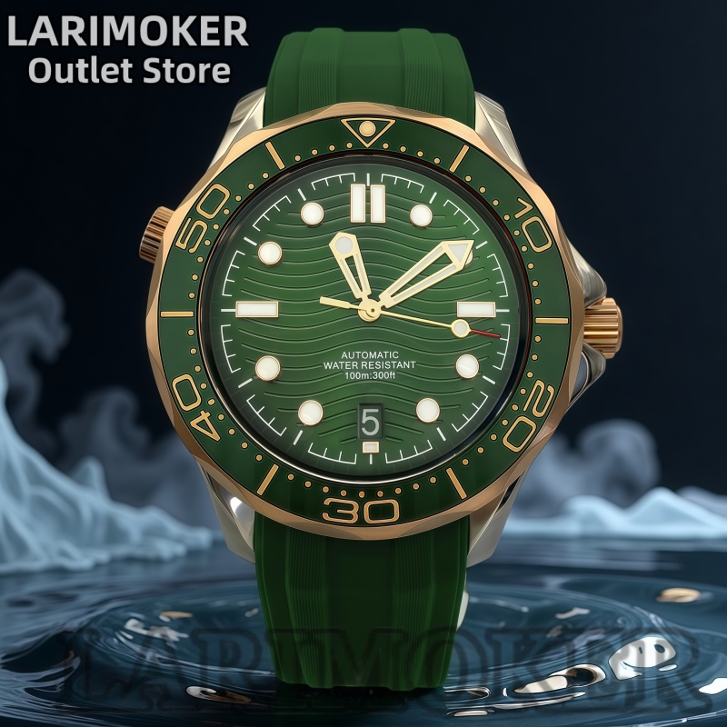 Rubber Strap Diver - LARIMOKER 41mm 남성용 고급 자동 시계