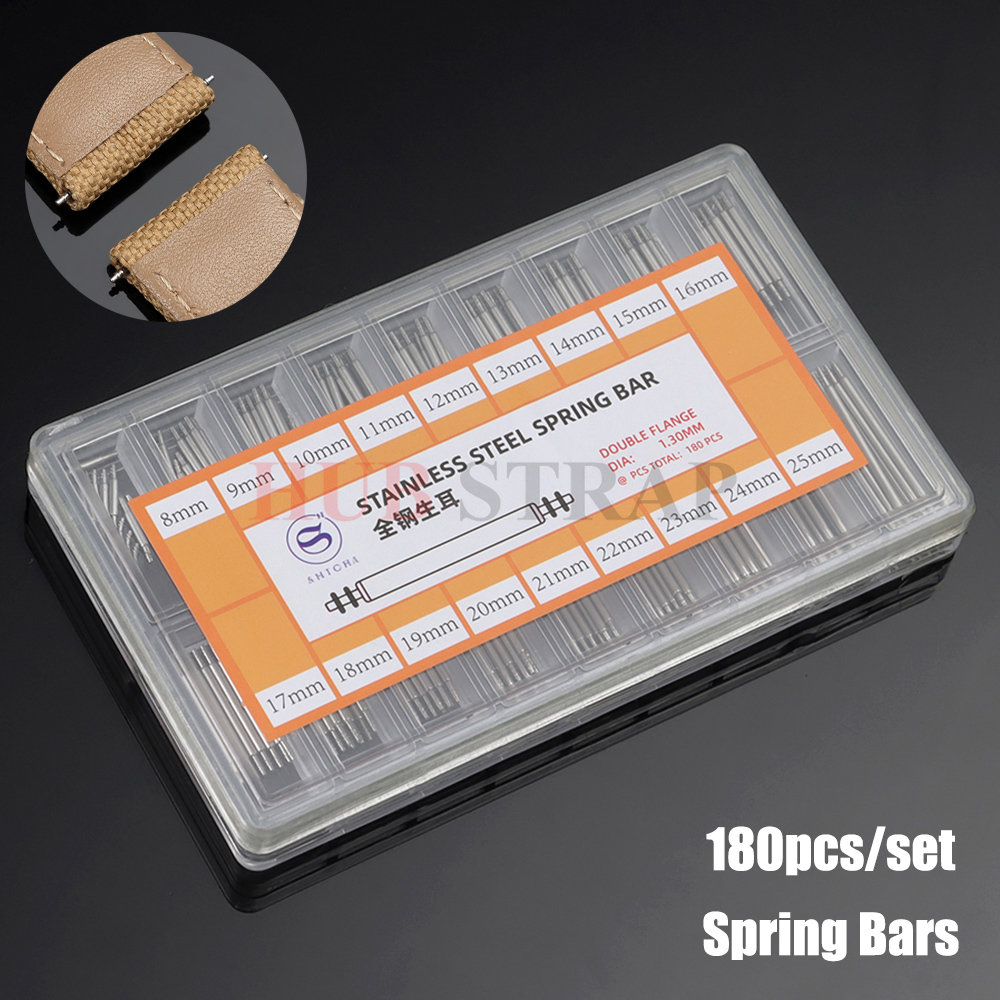 Spring Bar Tool Set - 180개/세트 스테인리스 스틸 1.3mm 스프링 바