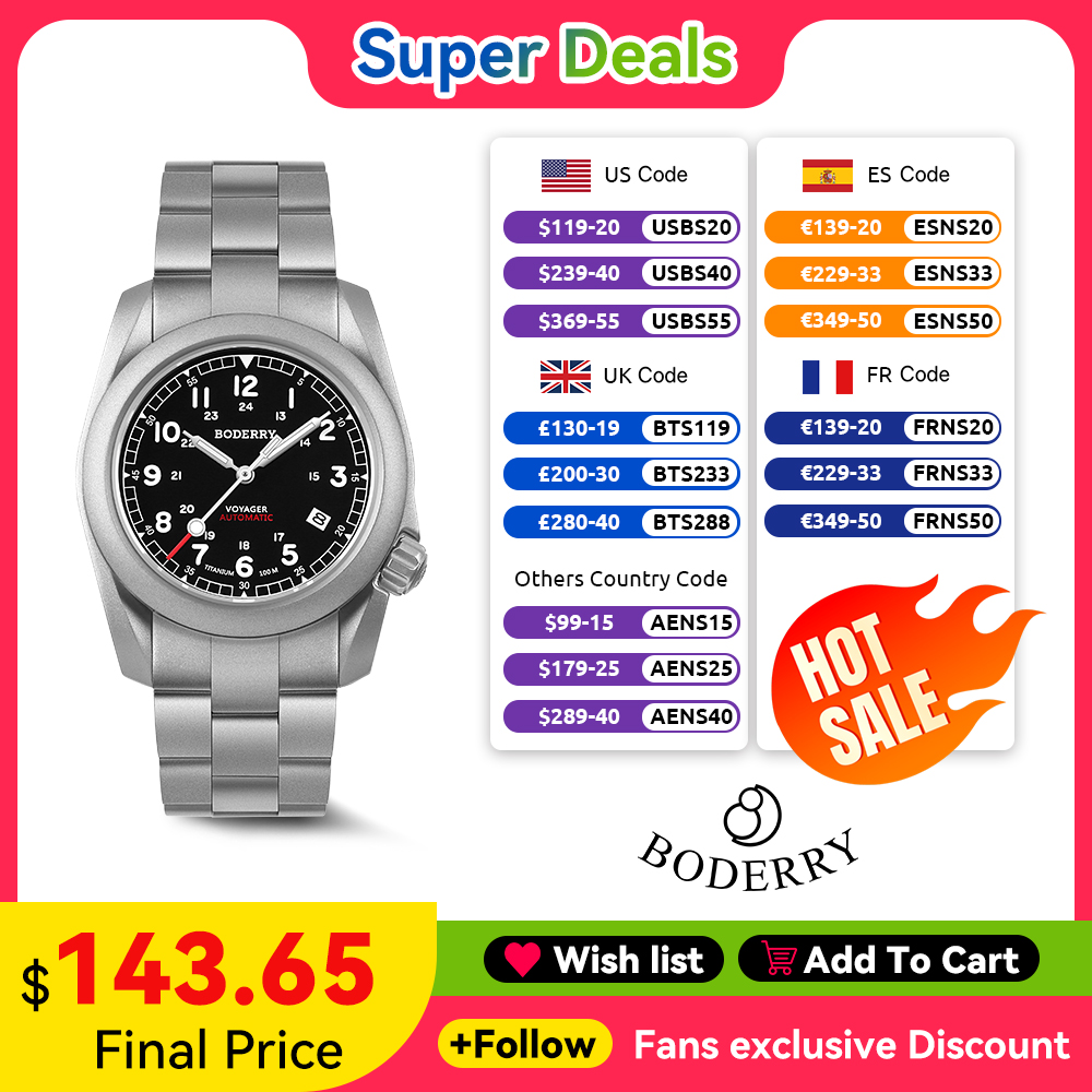 Seiko Watch 5 Sports - Boderry Voyager Field Watch 티타늄 자동