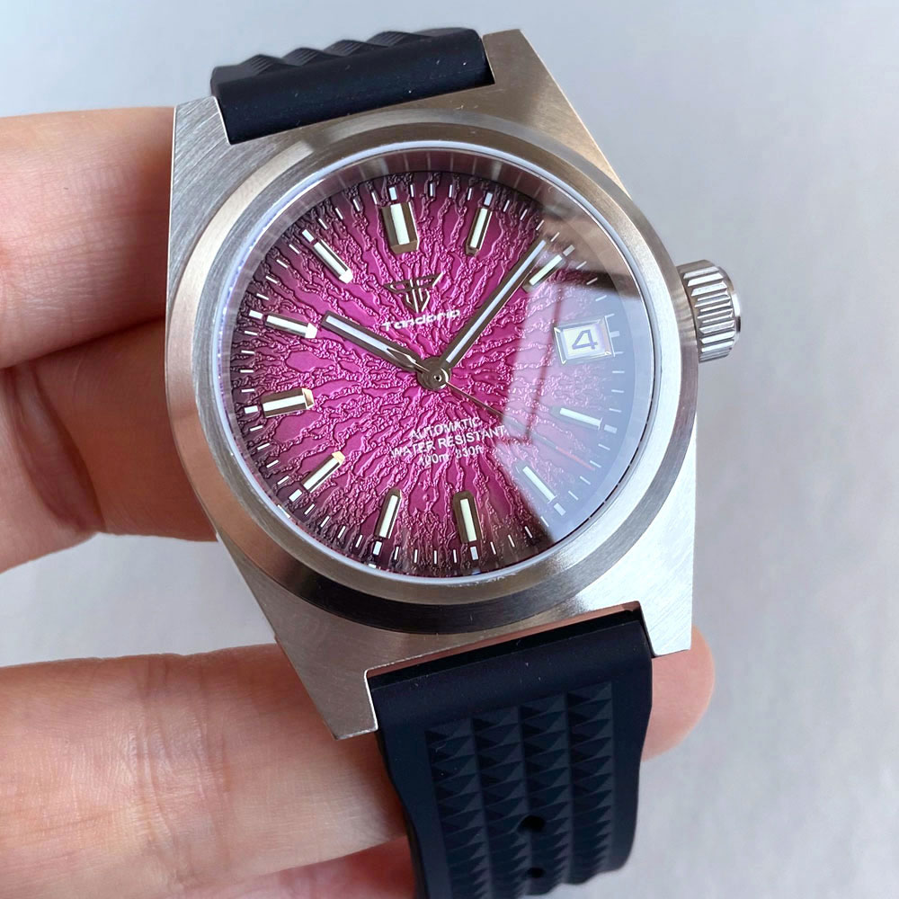 신제품 38mm 기계식 시계 남성용 그린 필드 200m - Rubber Strap Diver 리뷰 및 가격
