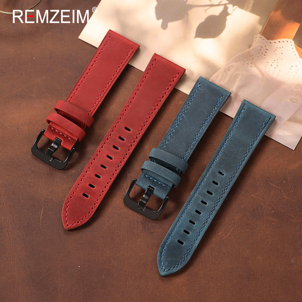 클래식 남성용 크레이지 호스 가죽 시계줄 무광 질감 유 - Suede Strap Watch 리뷰 및 가격
