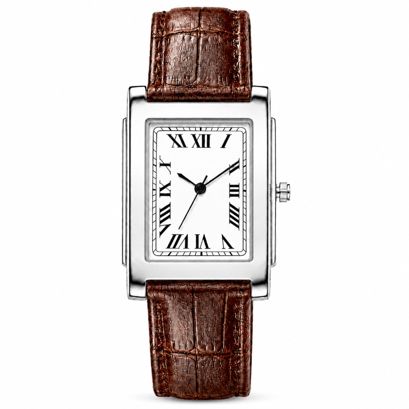 비즈니스 남성용 아날로그 쿼츠 시계 레트로 사각형 로마 - Leather Watch Band Men 리뷰 및 가격