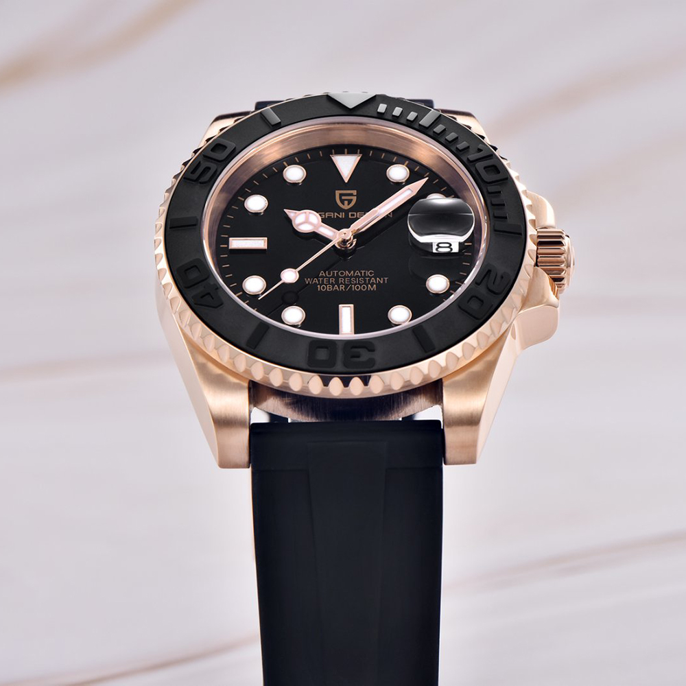 PAGANI DESIGN 자동 시계 로즈 골드 다이버  - Rubber Strap Diver 리뷰 및 가격