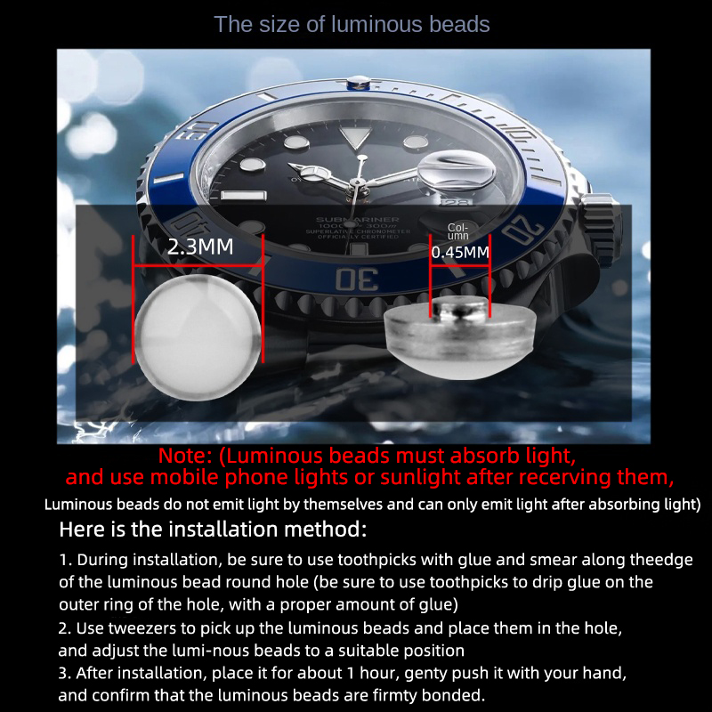 파란색 녹색 빛나는 구슬 시계 베젤 12시 0.45mm - Rolex Watch Submariner 리뷰 및 가격