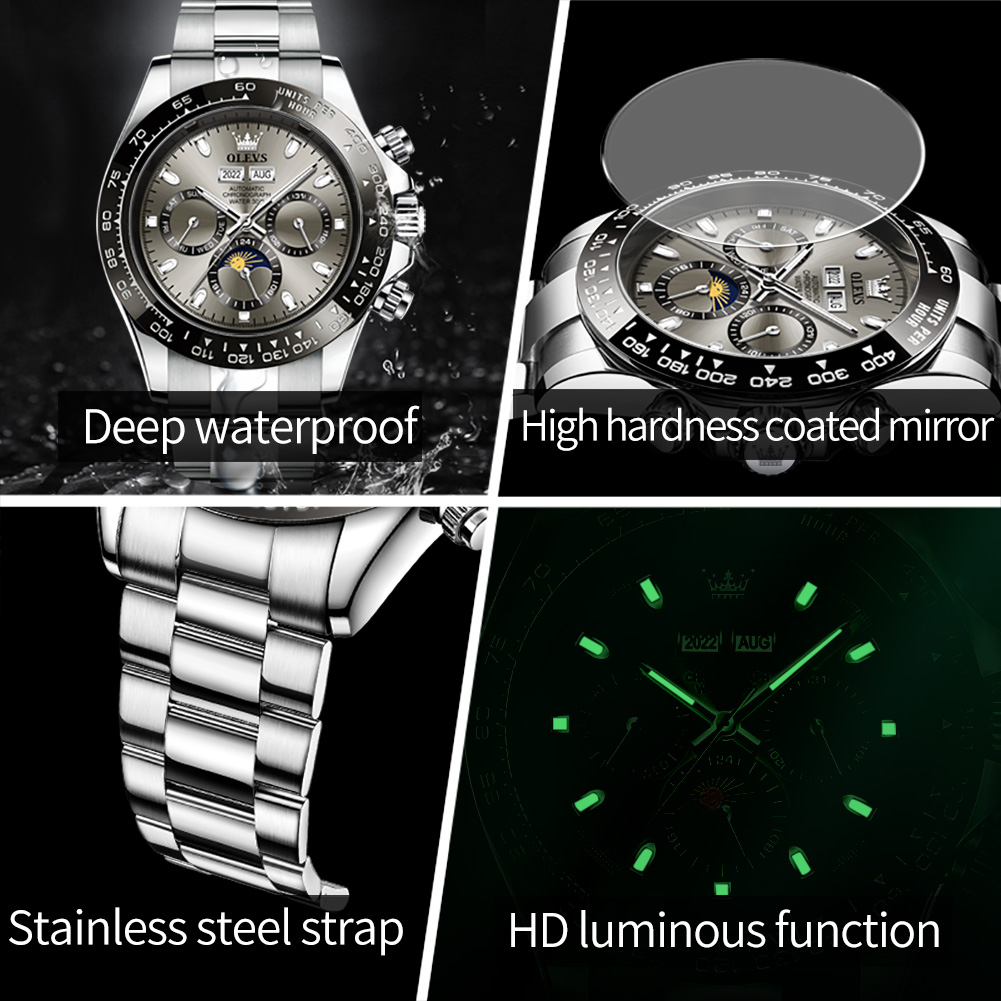 OLEVS 6654 럭셔리 남성용 시계 크로노 그래프  - Seiko Watch 5 Sports 리뷰 및 가격