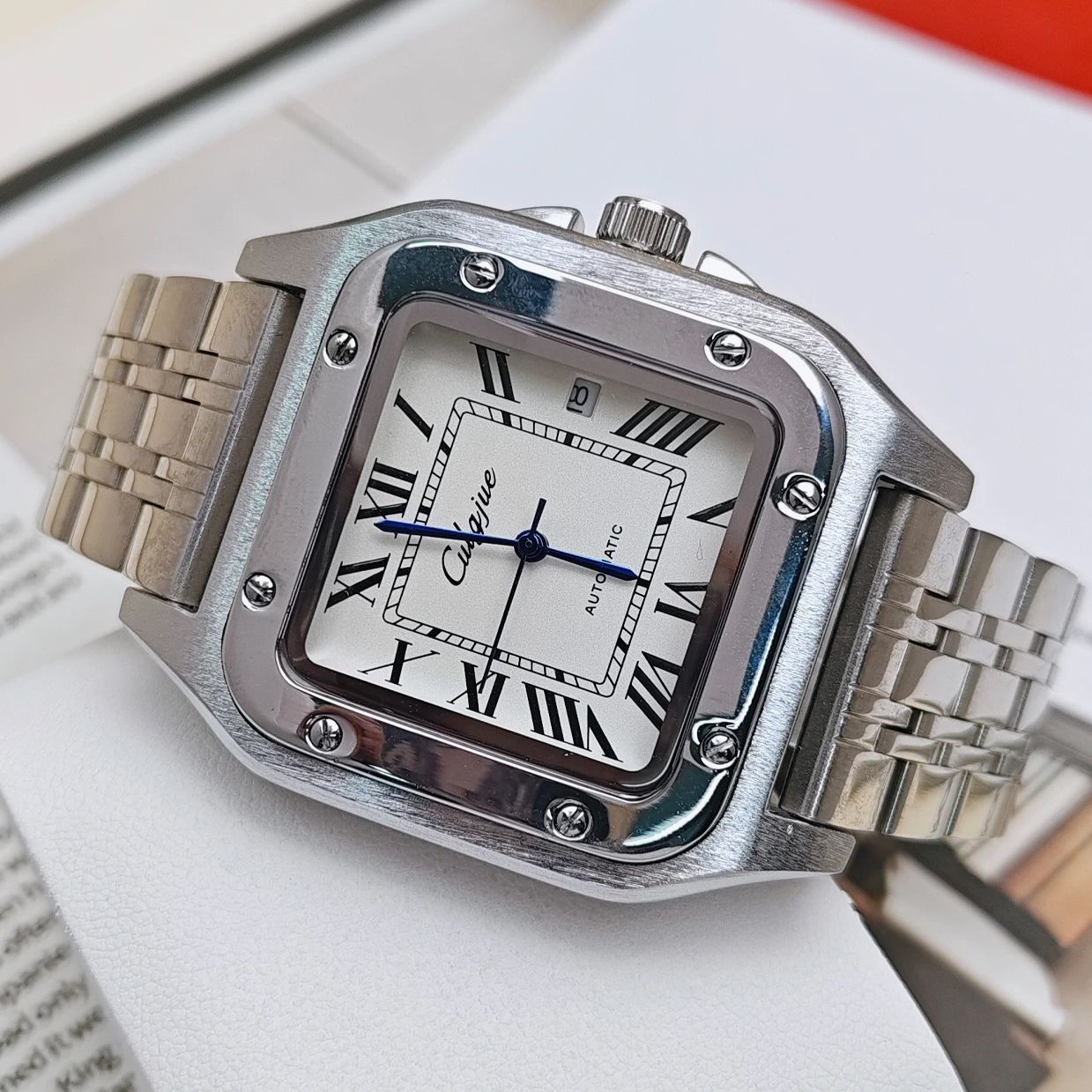 최고급 명품 남성용 시계, 완전 자동 기계식 시계, 스 - Cartier Watch Tank 리뷰 및 가격